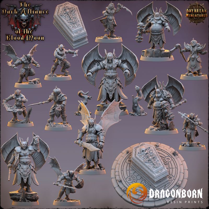 Dark Alliance of the Blood Moon - Vampire Warriors DnD RPG Wargaming Miniatures