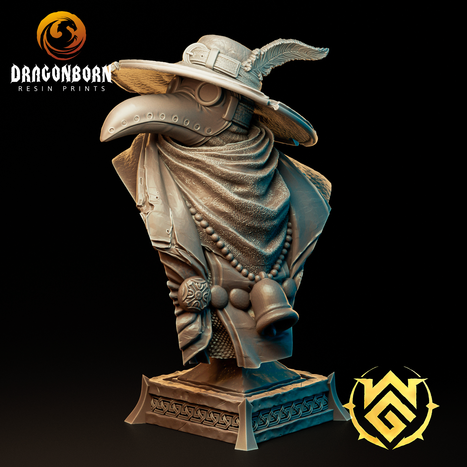 Bust of Iron Mask Cleric - Human Cleric Plague Doctor