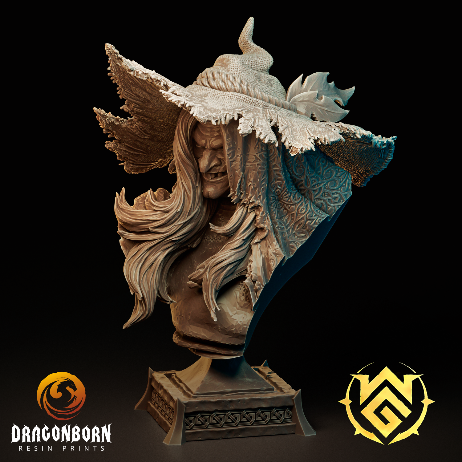 Bust of The Gourd Necromancer - Half-Elf Wizard Farm Hand