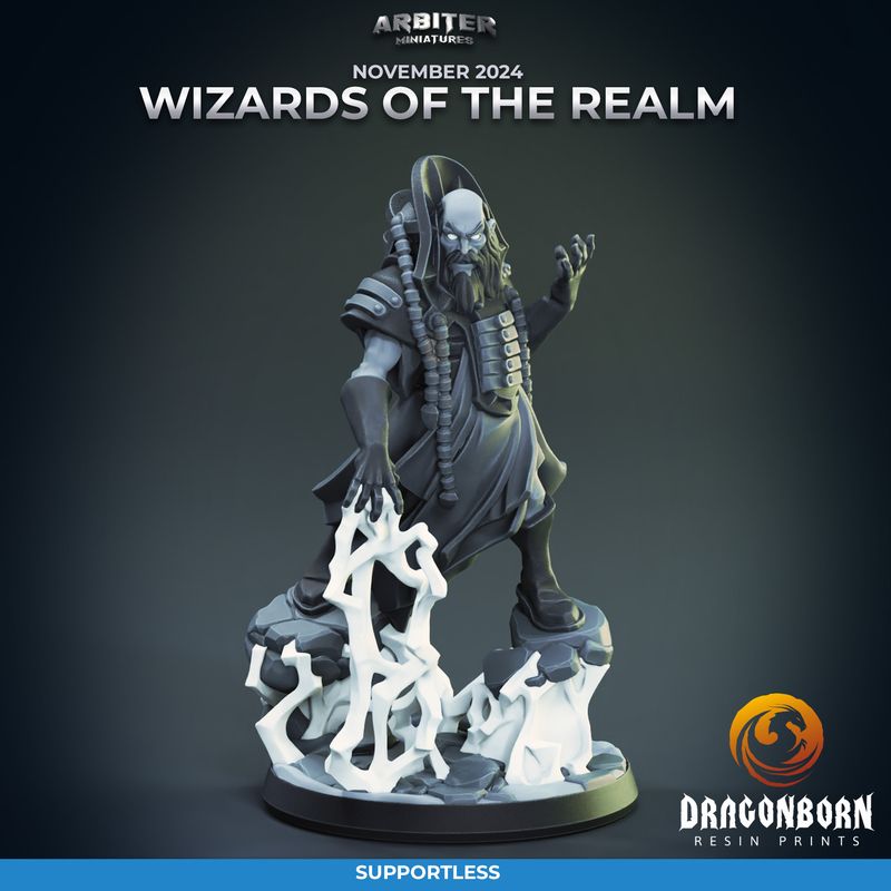 Wizards of the Realm - Male 02 [24/11] - DnD RPG Wargaming Miniatures - supportless version