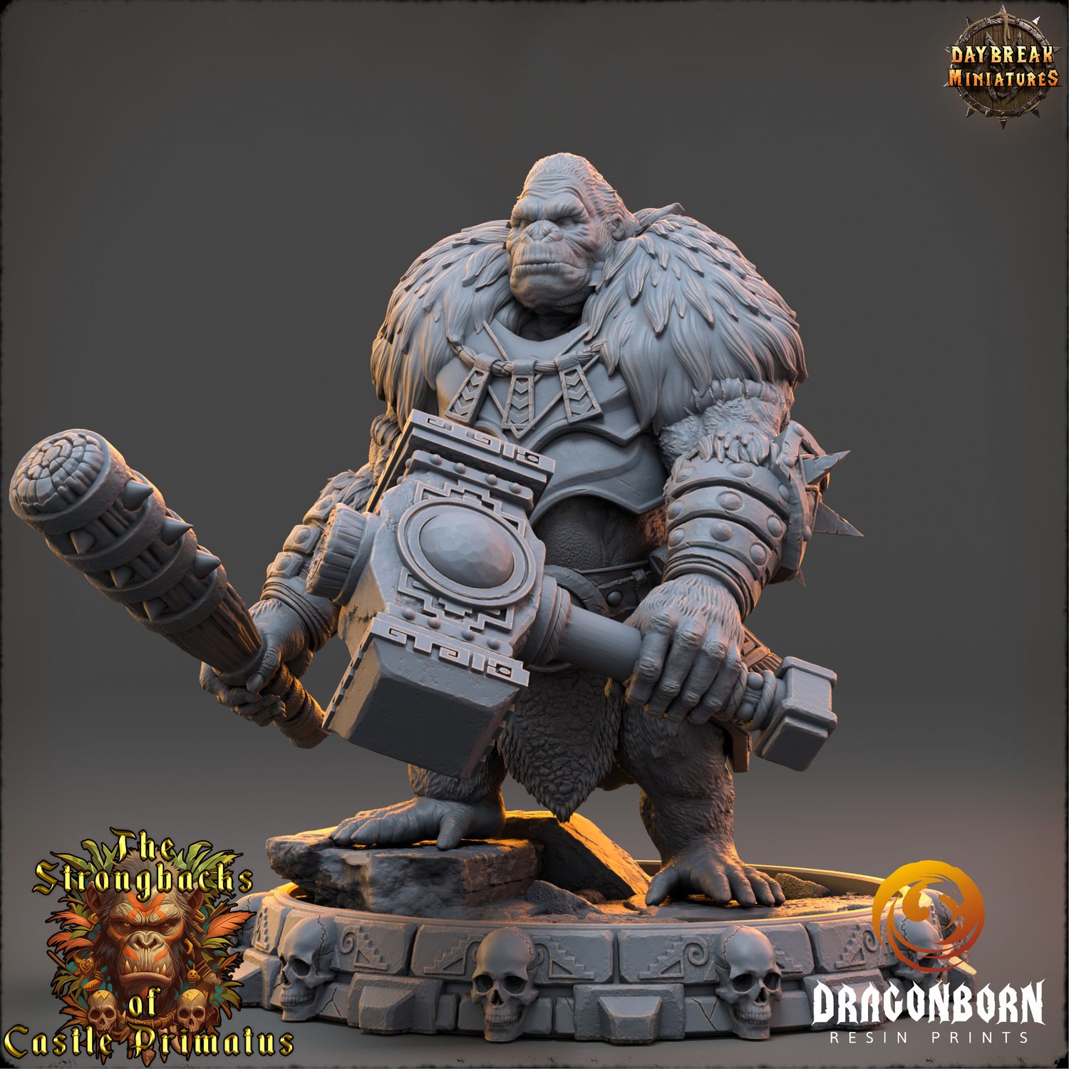 Grak Bloodren -  Apes Warrior DnD RPG Wargaming Miniatures