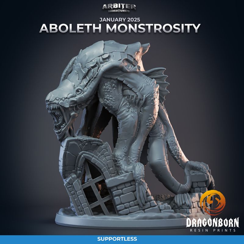 Aboleth Monstrosity [25/01] - DnD RPG Wargaming Miniatures - supportless version