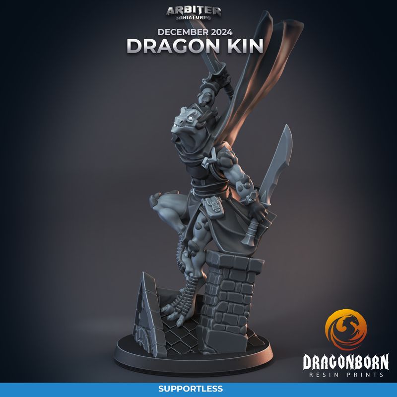 Dragon Kin Rogue Female [24/12] - DnD RPG Wargaming Miniatures - supportless version