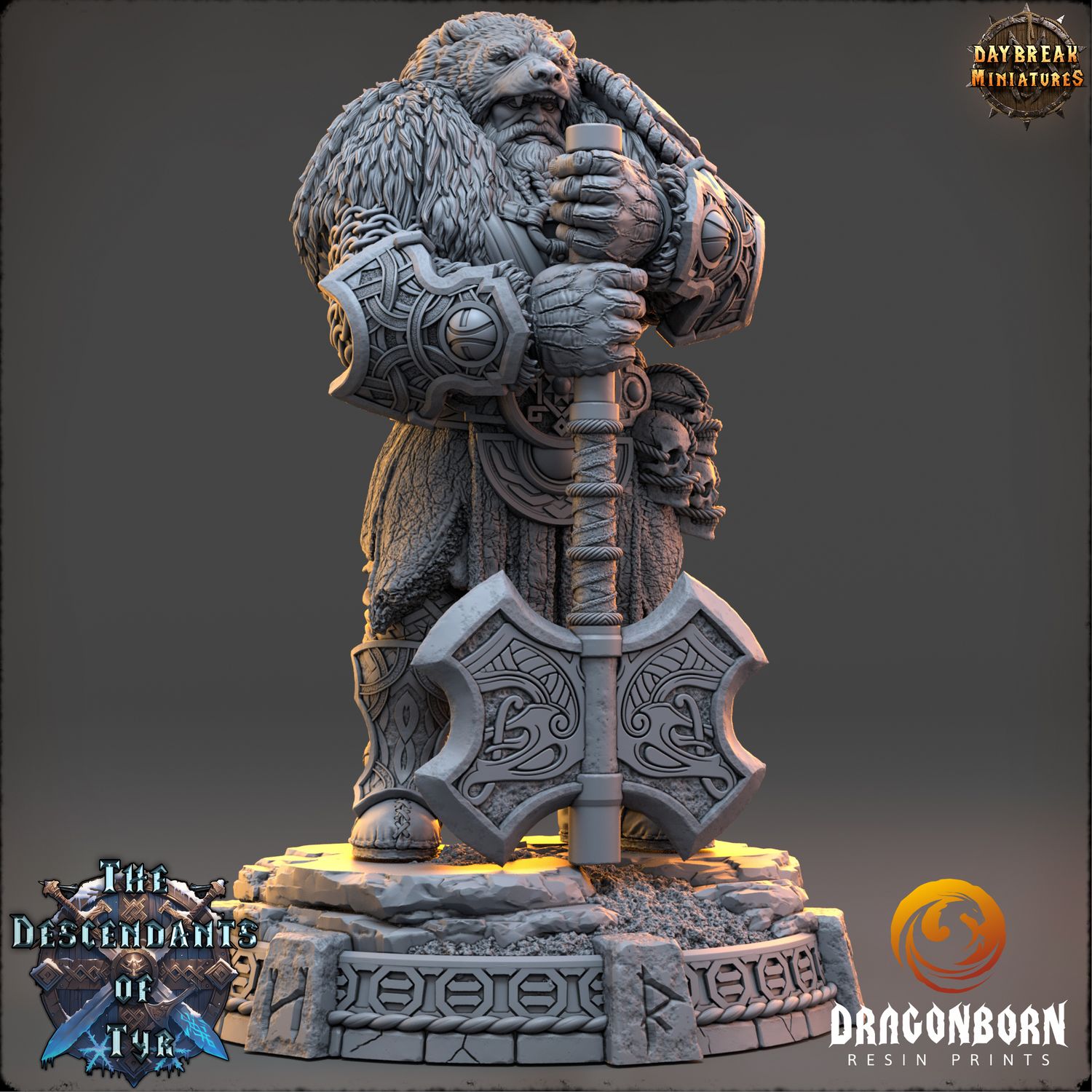 Alaric “Black Bear” Cranash - Viking Warrior DnD RPG Wargaming Miniatures