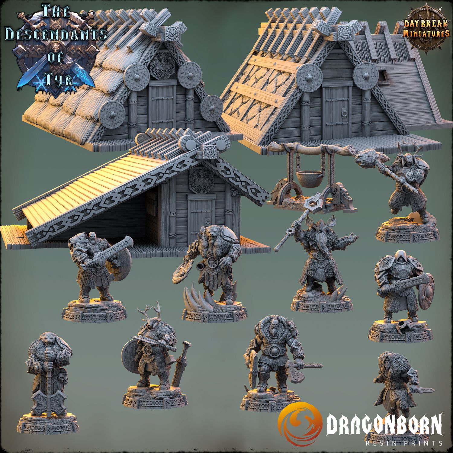 The Descendants of Tyr - Vikings Warriors DnD RPG Wargaming Miniatures