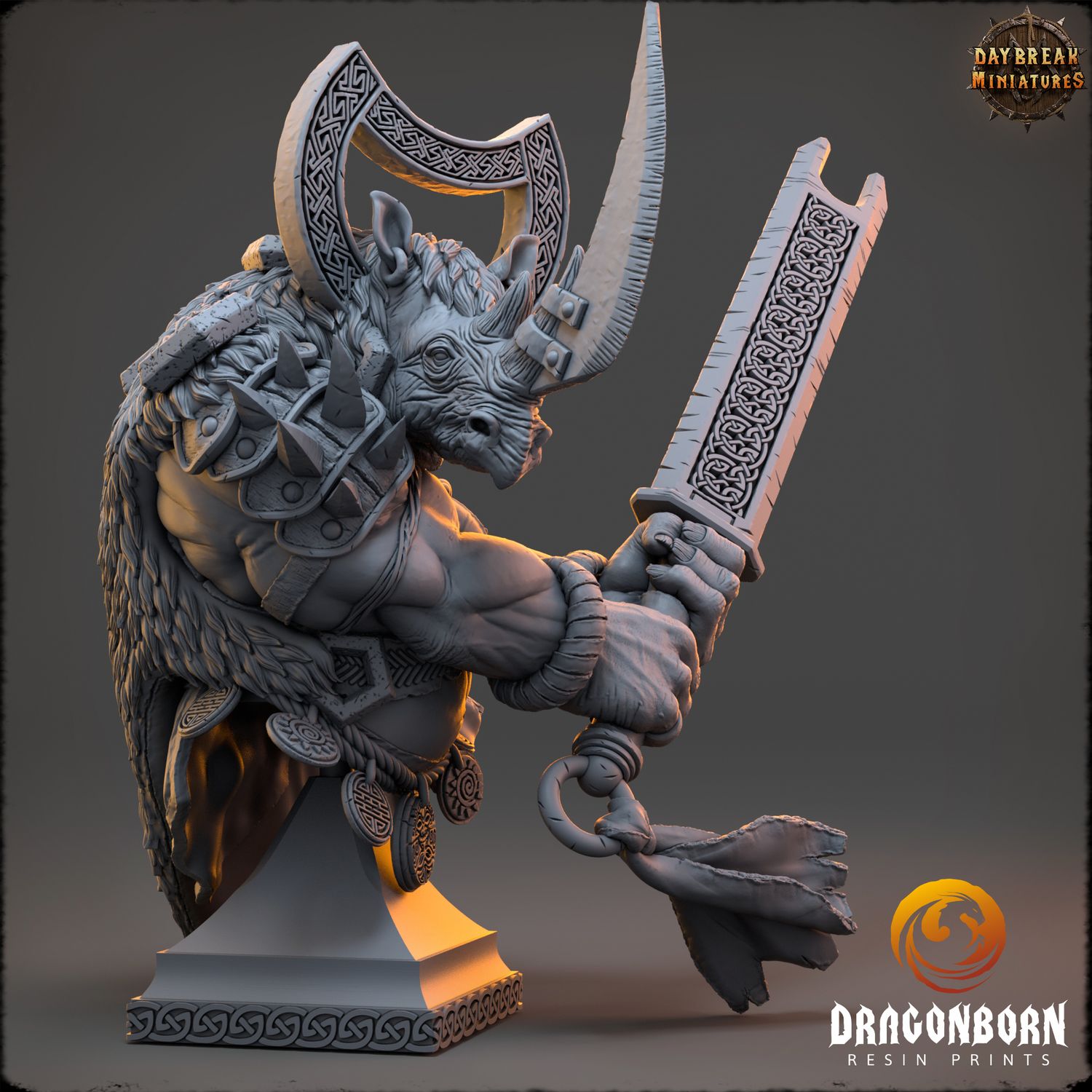Ecphantus Hammermind - Rhino Warrior Bust