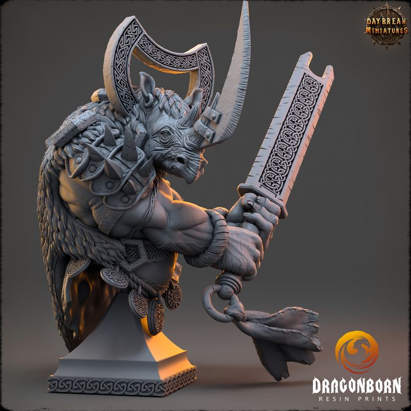 Ecphantus Hammermind - Rhino Warrior Bust