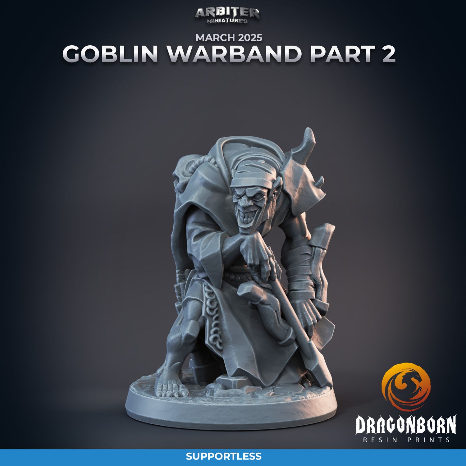 Goblin Archer 02 [25/03] - DnD RPG Wargaming Miniatures - supportless version