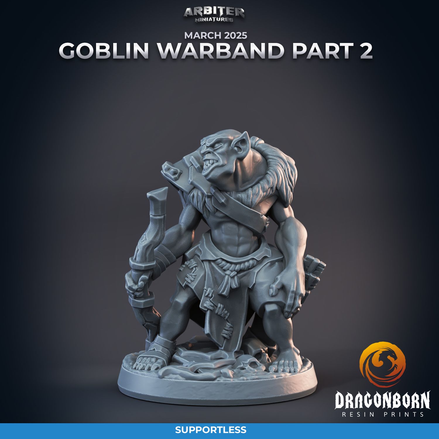 Goblin Archer 03 [25/03] - DnD RPG Wargaming Miniatures - supportless version