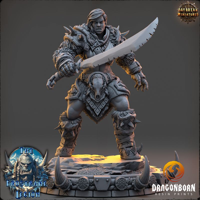 Syrka the Blizzardborn - Orc Ork Warrior DnD RPG Wargaming Miniatures