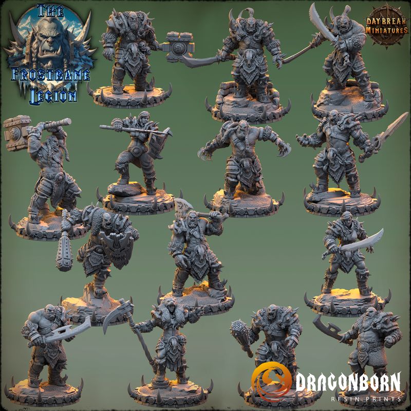 The Frostbane Legion - Orc Ork Warriors DnD RPG Wargaming Miniatures