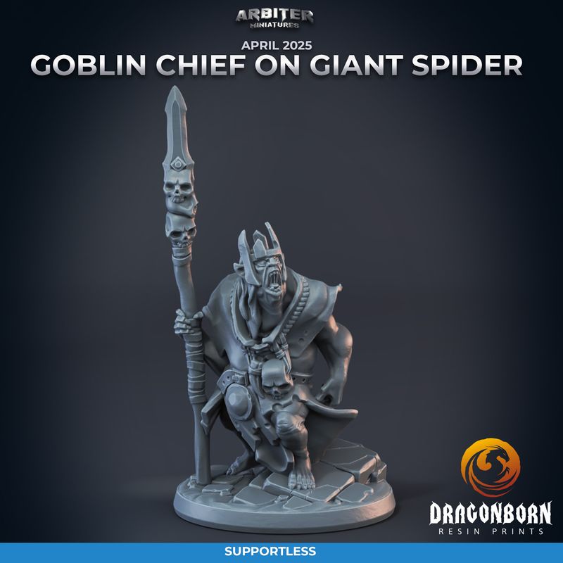Goblin Chief 01 [25/04] - DnD RPG Wargaming Miniatures - supportless version