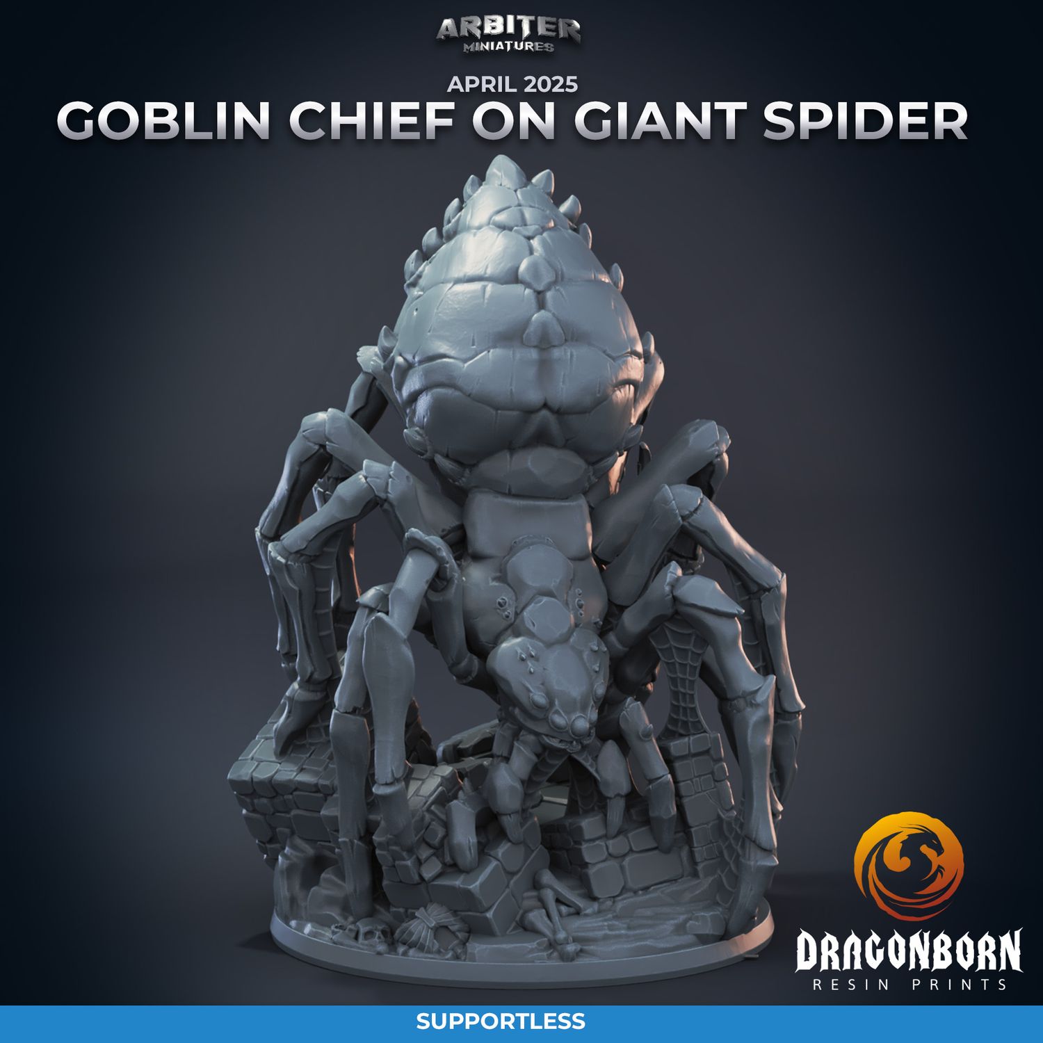 Giant Spider [25/04] - DnD RPG Wargaming Miniatures - supportless version