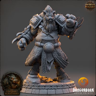 Harn Spinesnout - Boar-men Boarfolk Warrior DnD RPG Wargaming Miniatures