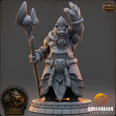 Mulkrid the Hollow - Boar-men Boarfolk Warrior DnD RPG Wargaming Miniatures
