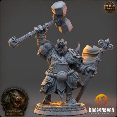 Sarnath Gloomhide - Boar-men Boarfolk Warrior DnD RPG Wargaming Miniatures