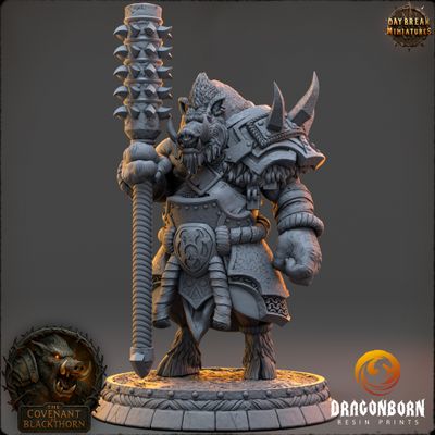 Snarth Briarbrand - Boar-men Boarfolk Warrior DnD RPG Wargaming Miniatures