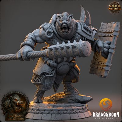 Tharna Ashgloom - Boar-men Boarfolk Warrior DnD RPG Wargaming Miniatures