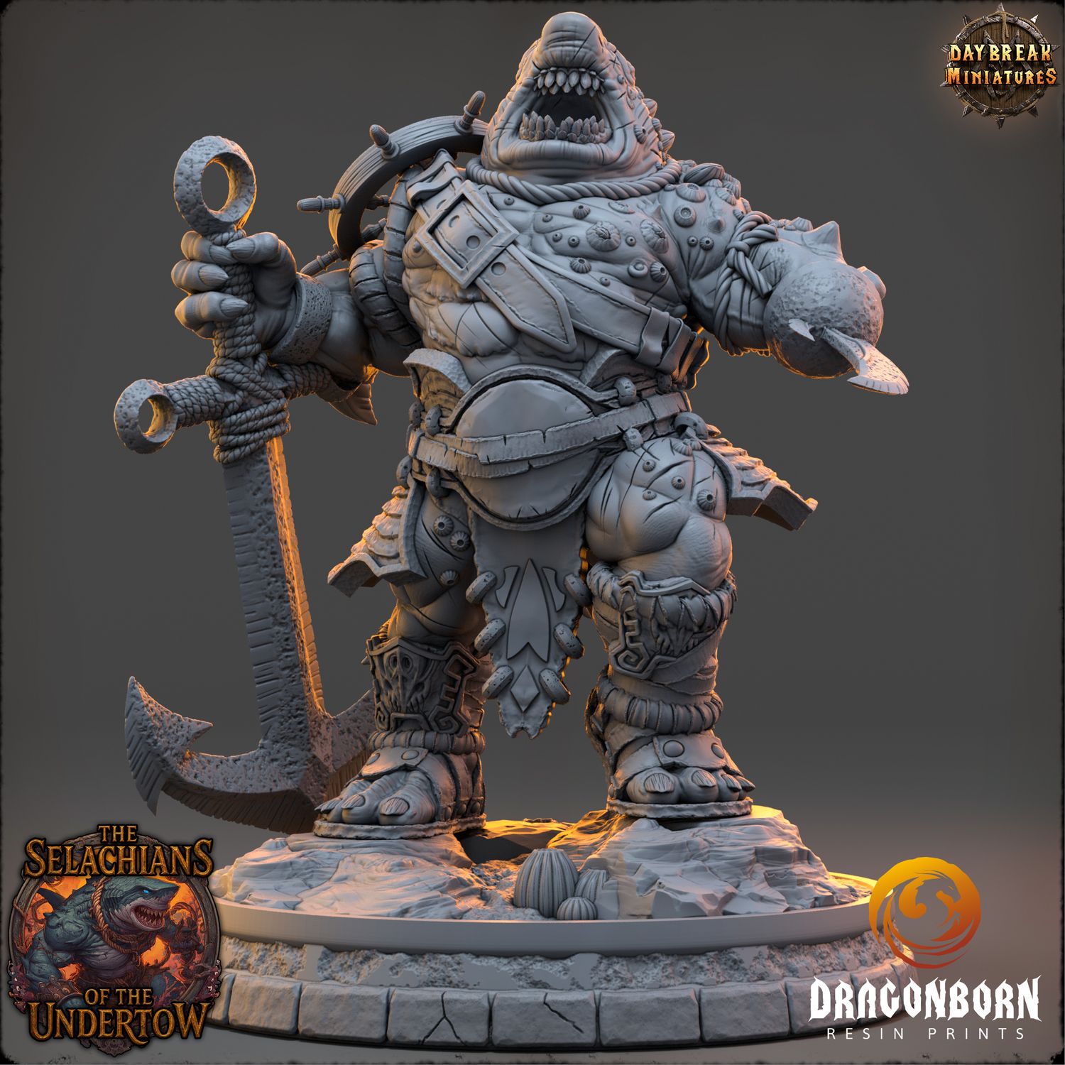 Granneth Wave-Eater - Sharkin Warrior DnD RPG Wargaming Miniatures