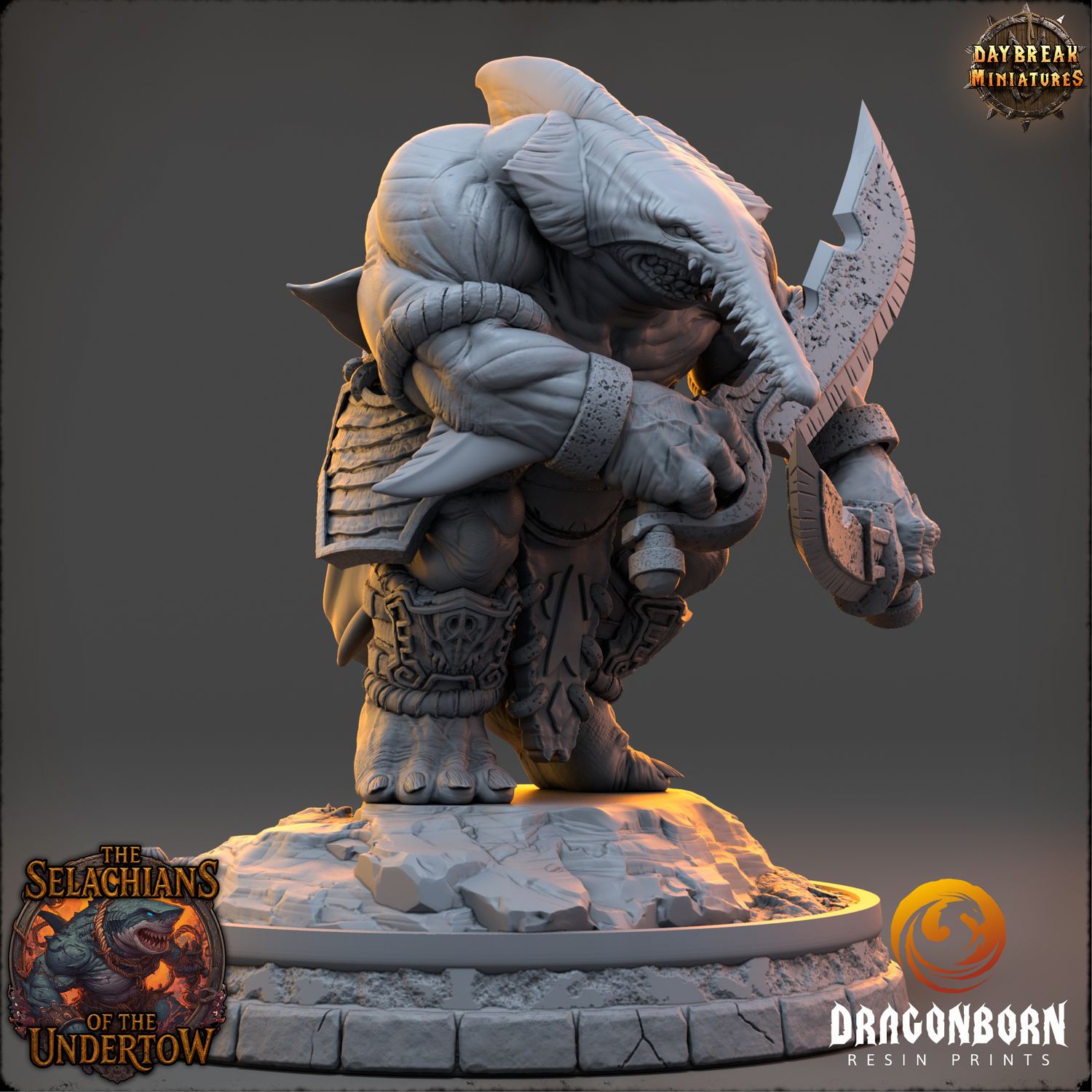 Ruun-Tal Driftbane - Sharkin Warrior DnD RPG Wargaming Miniatures