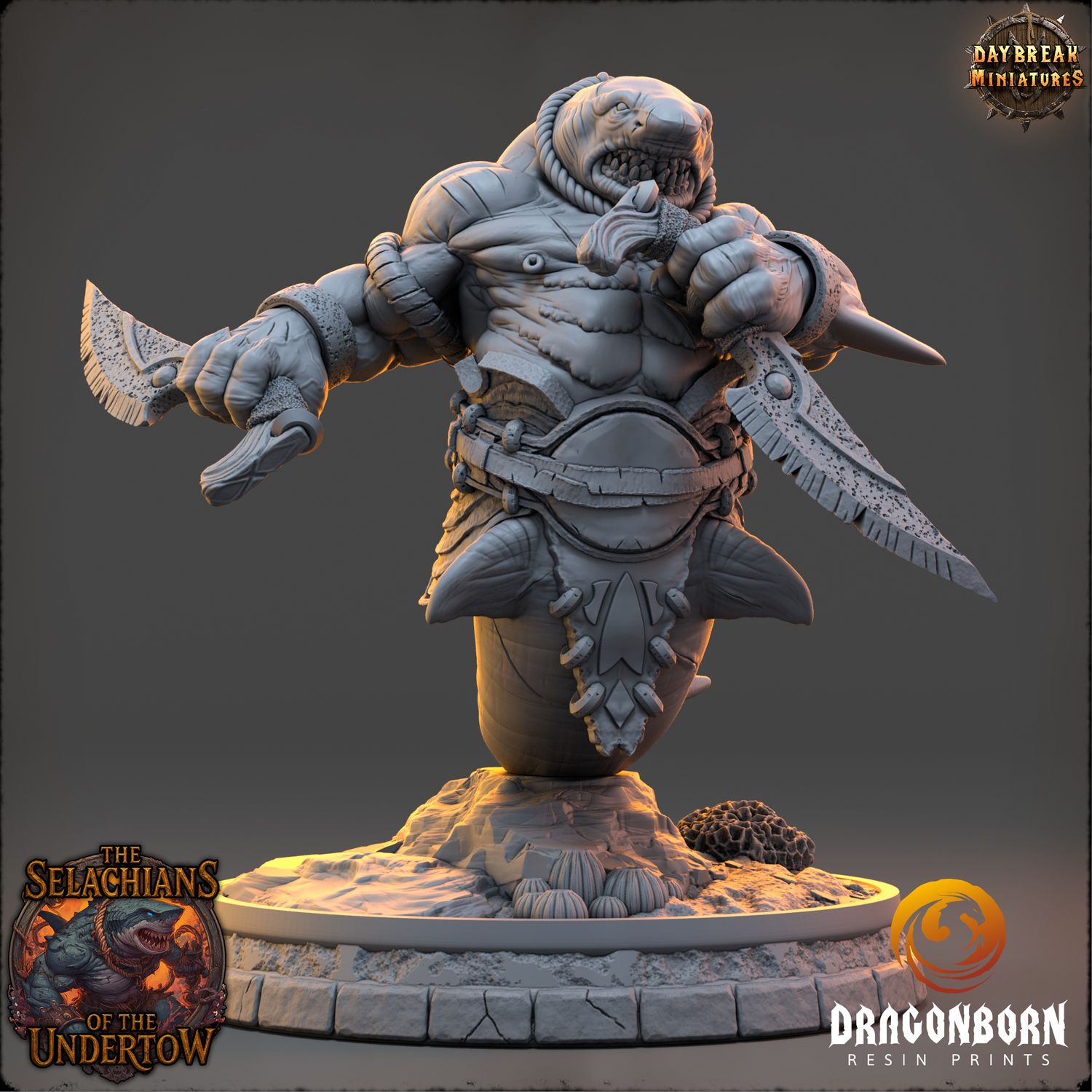 Thal Korrun — Blade of the Undertow - Sharkin Warrior DnD RPG Wargaming Miniatures