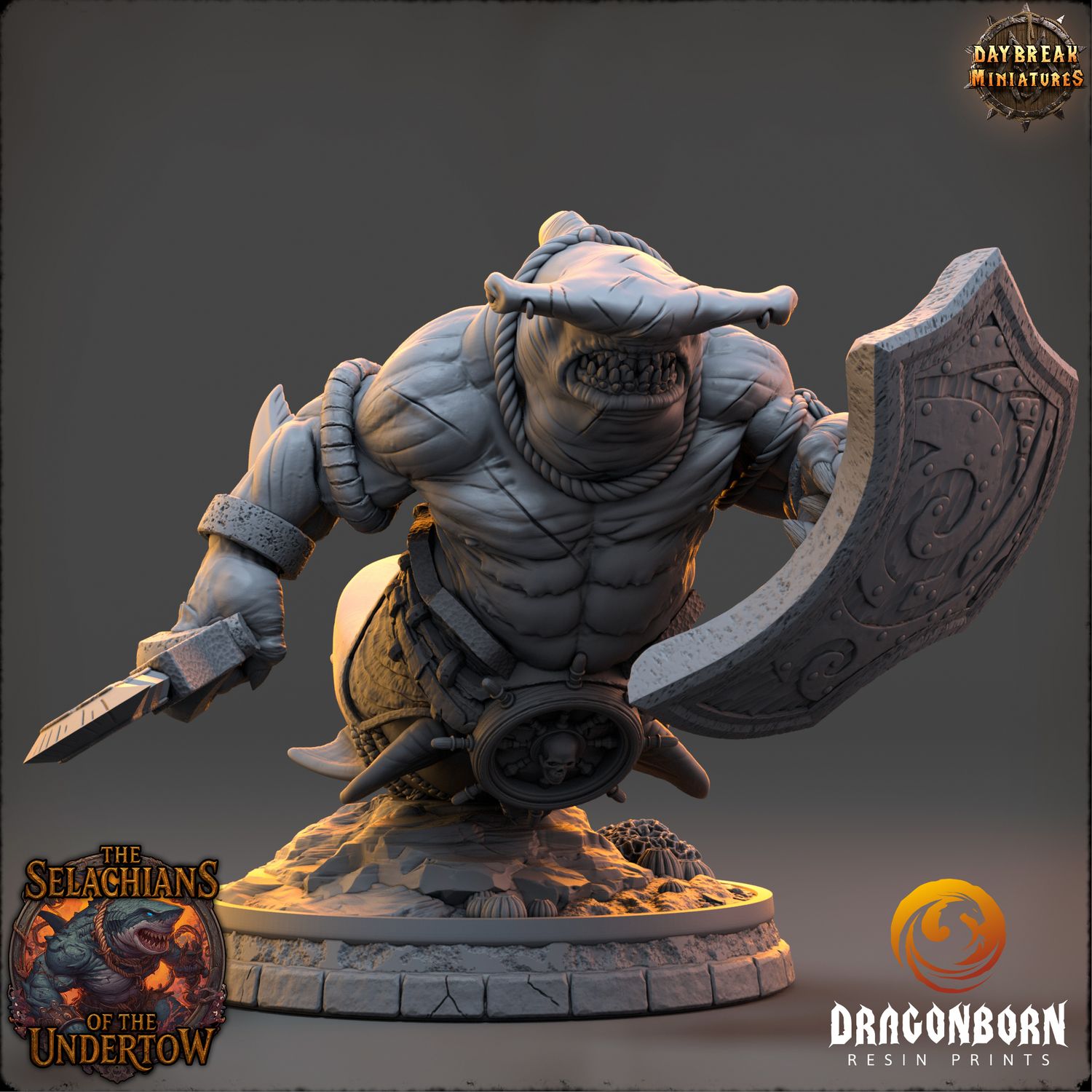 Veshraak Onefin - Sharkin Warrior DnD RPG Wargaming Miniatures