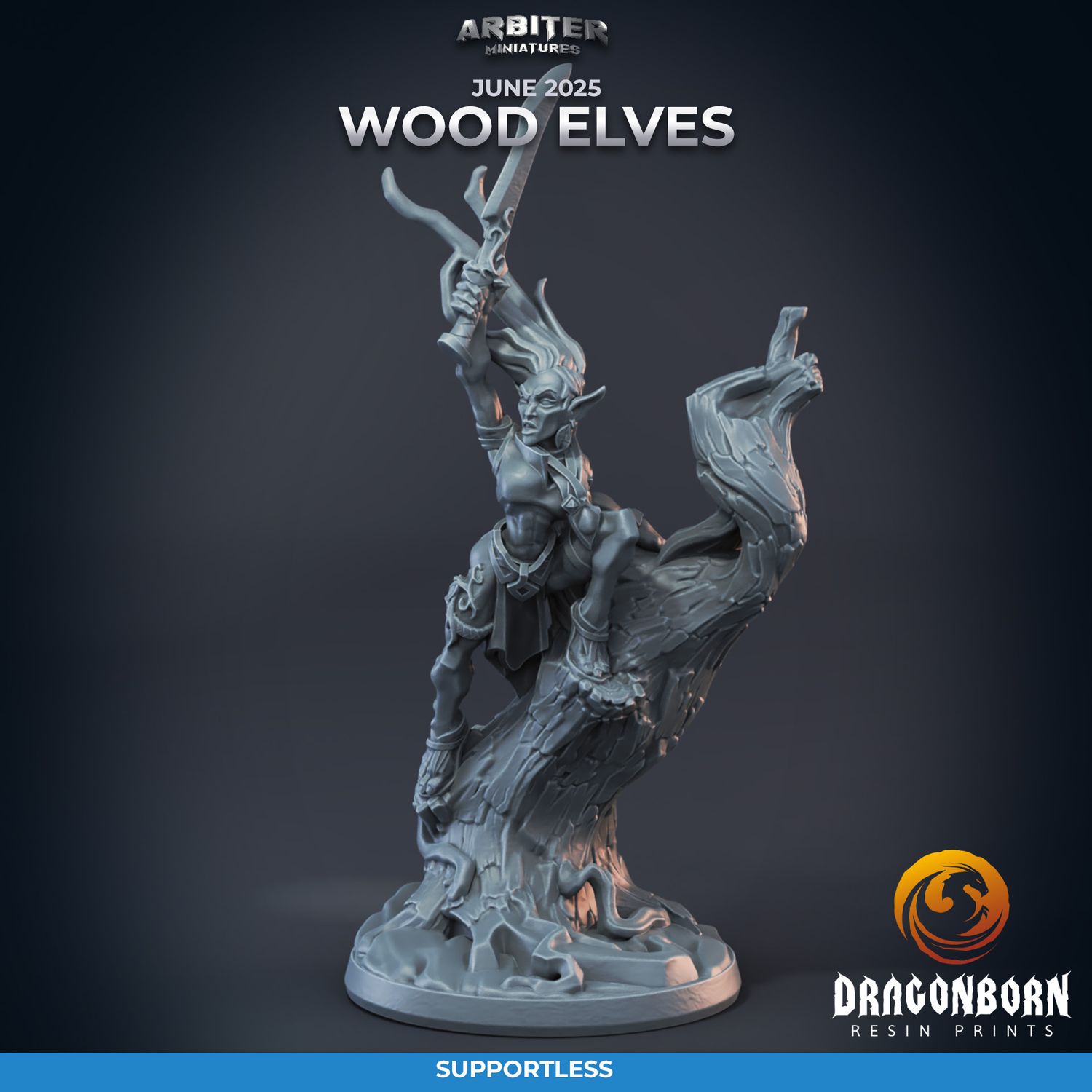 Wood Elf 01 [25/06] - DnD RPG Wargaming Miniatures - supportless version