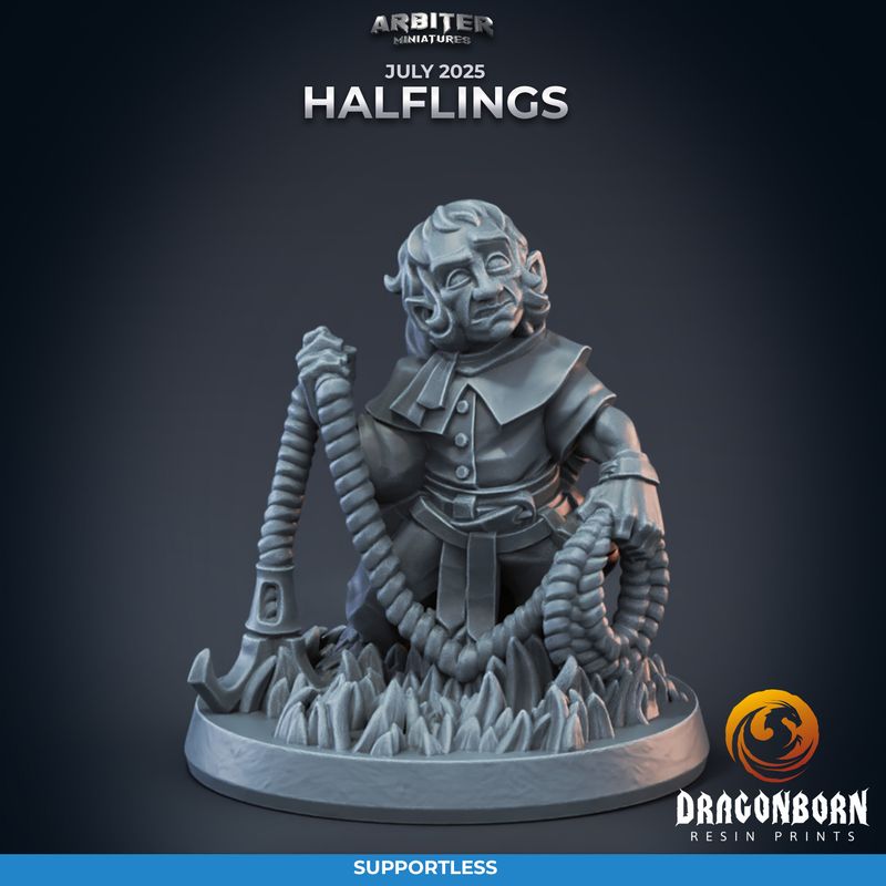 Halfing 04 Thief Male [25/07] - DnD RPG Wargaming Miniatures - supportless version