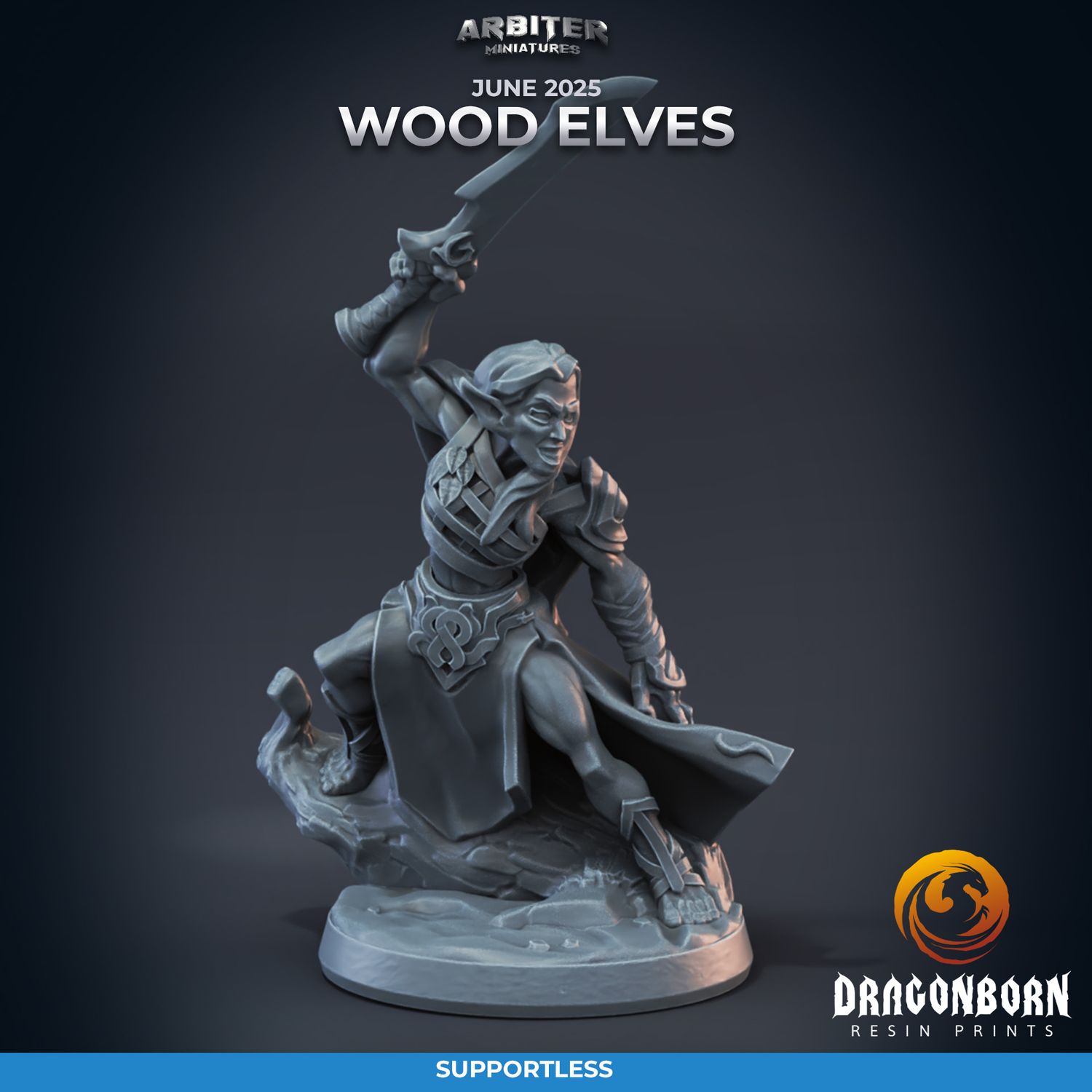 Wood Elf 03 [25/06] - DnD RPG Wargaming Miniatures - supportless version