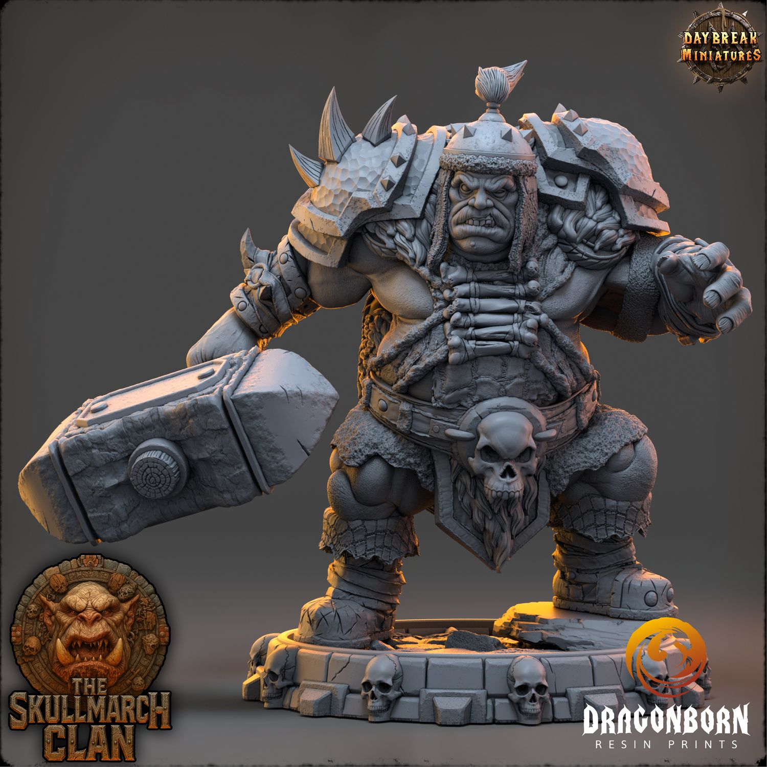 Drunthar Warcaller - Ogre Warrior DnD RPG Wargaming Miniatures