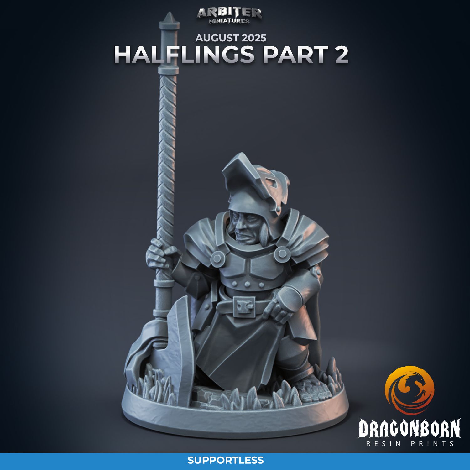 Halfling 06 Knight Male [25/08] - DnD RPG Wargaming Miniatures - supportless version