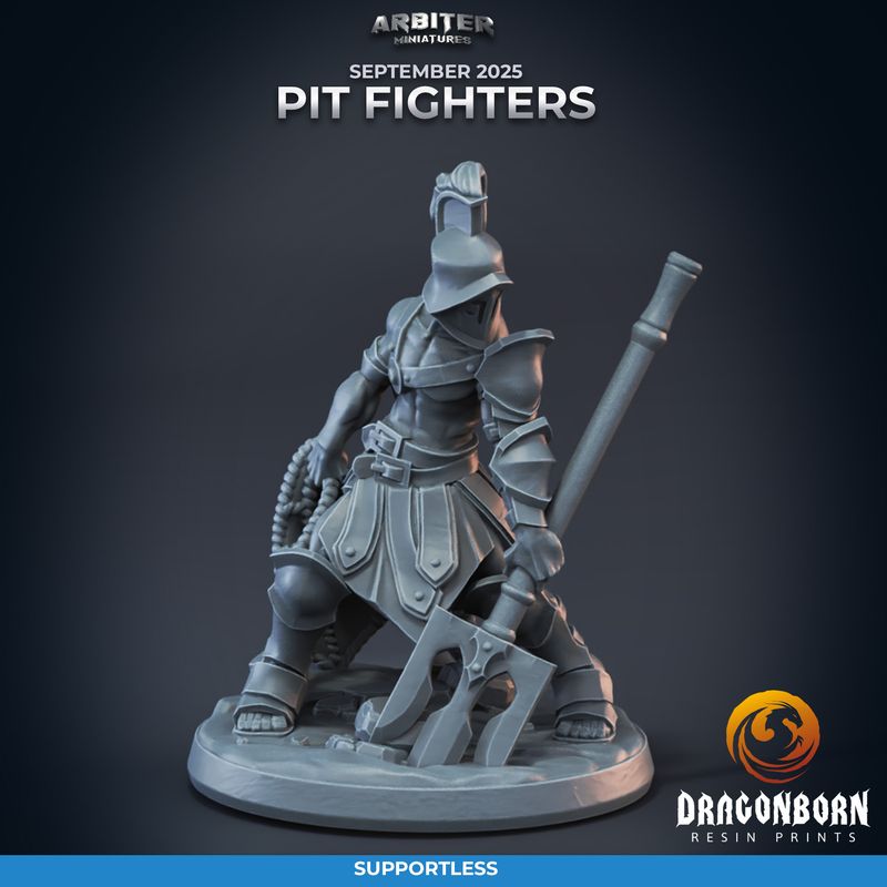 Human Pitfighter 01 [25/09] - DnD RPG Wargaming Miniatures - supportless version