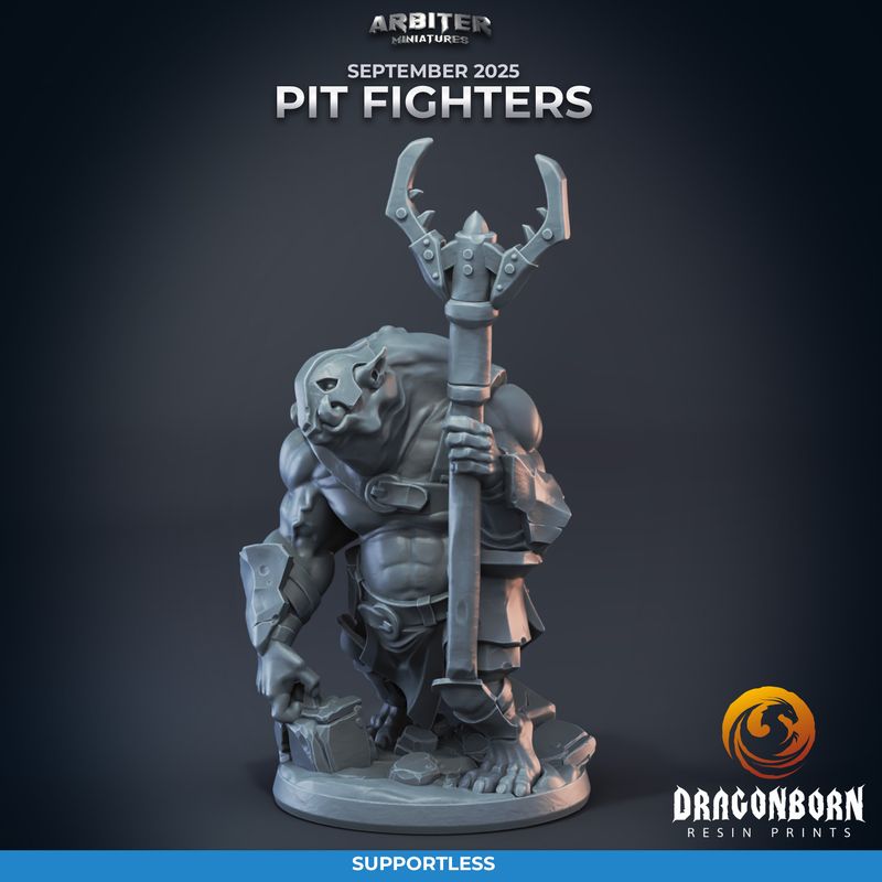 Ogre Pitfighter 03 [25/09] - DnD RPG Wargaming Miniatures - supportless version