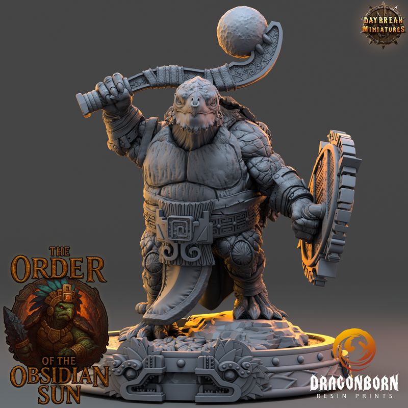 Huetzin Bonecrust - Turtle Tortle Warrior DnD RPG Wargaming Miniatures