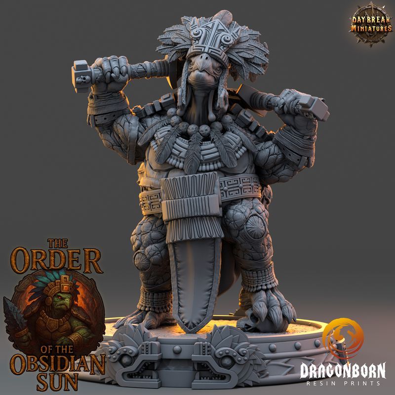 Tlamoz the Black - Turtle Tortle Warrior DnD RPG Wargaming Miniatures