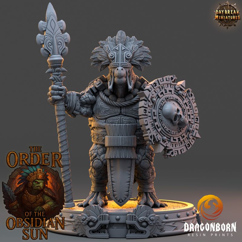 Quenacoatl the Sun Warden - Turtle Tortle Warrior DnD RPG Wargaming Miniatures