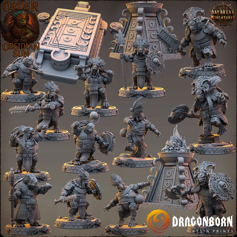 The Order of the Obsidian Sun - Tortle Turtle Warriors DnD RPG Wargaming Miniatures