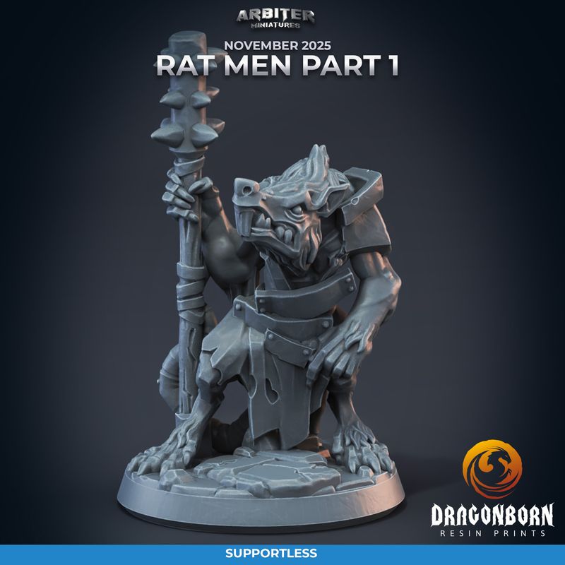 Rat Man 02 [25/11] - DnD RPG Wargaming Miniatures - supportless version