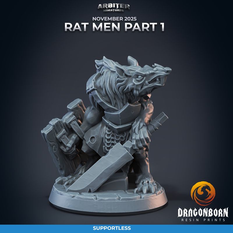 Rat Man 01 [25/11] - DnD RPG Wargaming Miniatures - supportless version