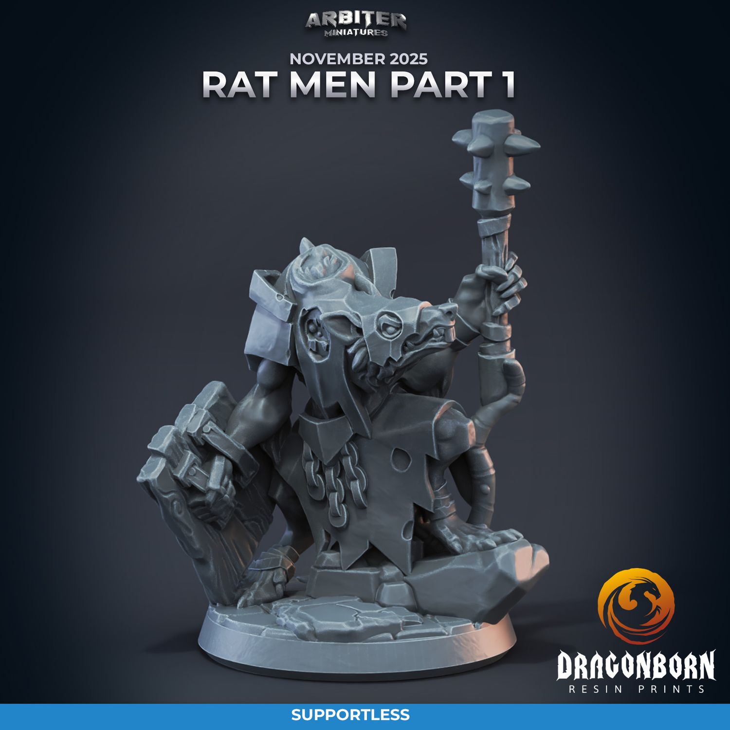 Rat Man 03 [25/11] - DnD RPG Wargaming Miniatures - supportless version