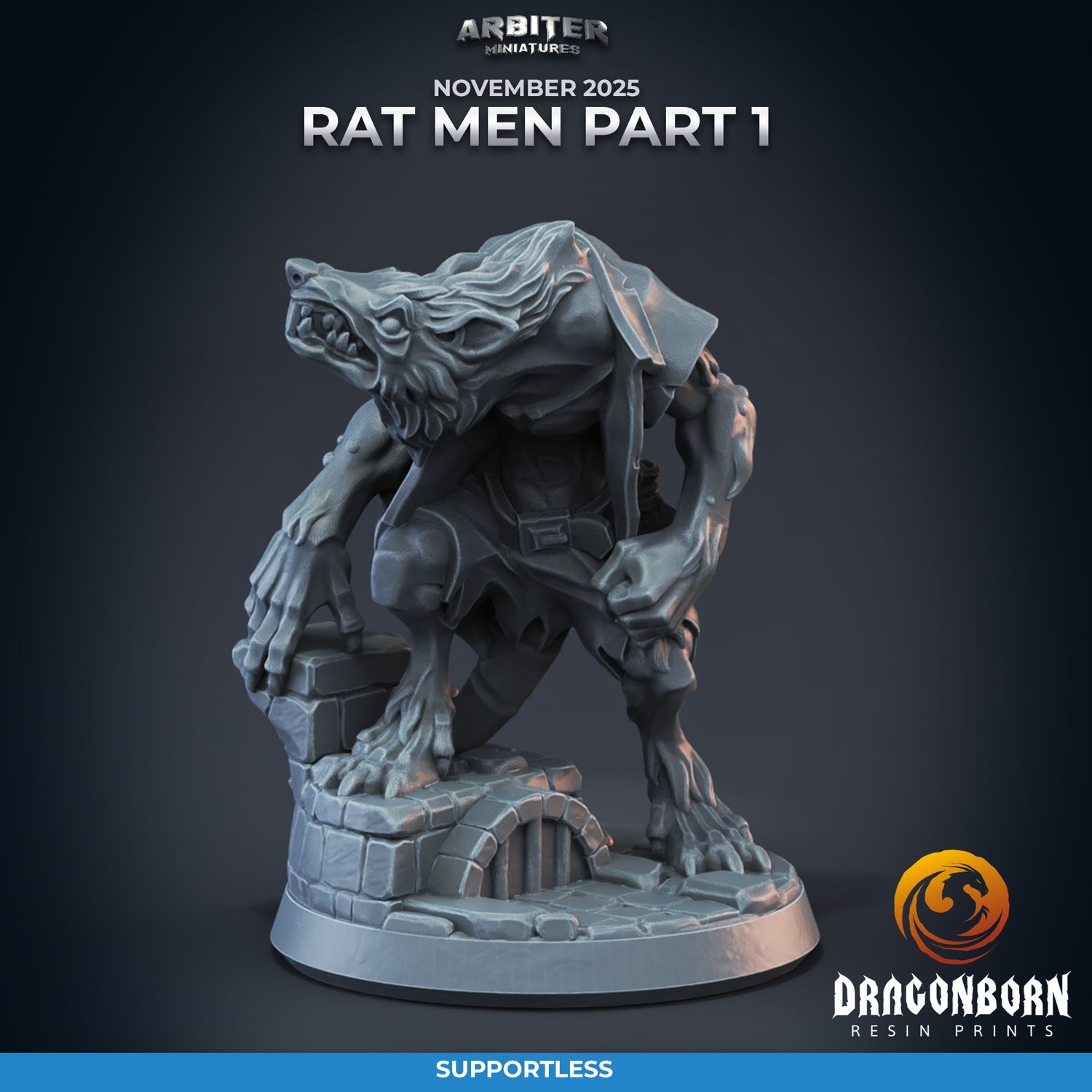 Rat Man 04 [25/11] - DnD RPG Wargaming Miniatures - supportless version