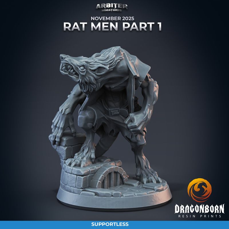 Rat Man 04 [25/11] - DnD RPG Wargaming Miniatures - supportless version