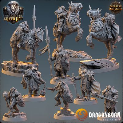 The Paladins of the Silver Lion Set - Warriors DnD RPG Wargaming Miniatures