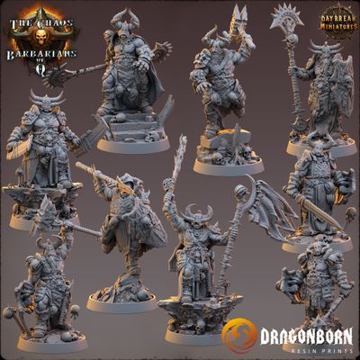 The Chaos Barbarians of Q Set - DnD RPG Wargaming Miniatures