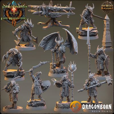 The Stoneborn of the Fire Mountains Set - Dragonborn DnD RPG Wargaming Miniatures The Stoneborn of the Fire Mountains Set - Dragonborn DnD RPG Wargaming Miniatures
