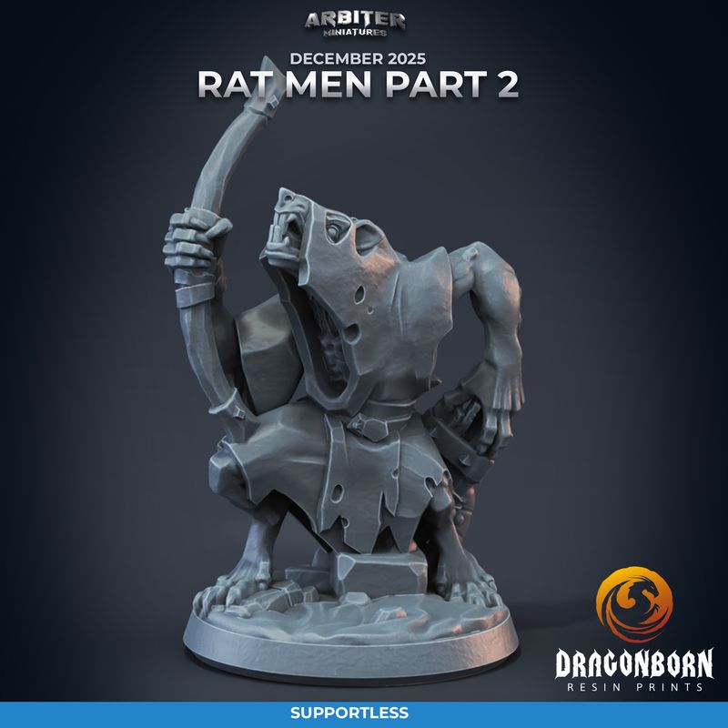 Rat Men Scout 01 [25/12] - DnD RPG Wargaming Miniatures - supportless version