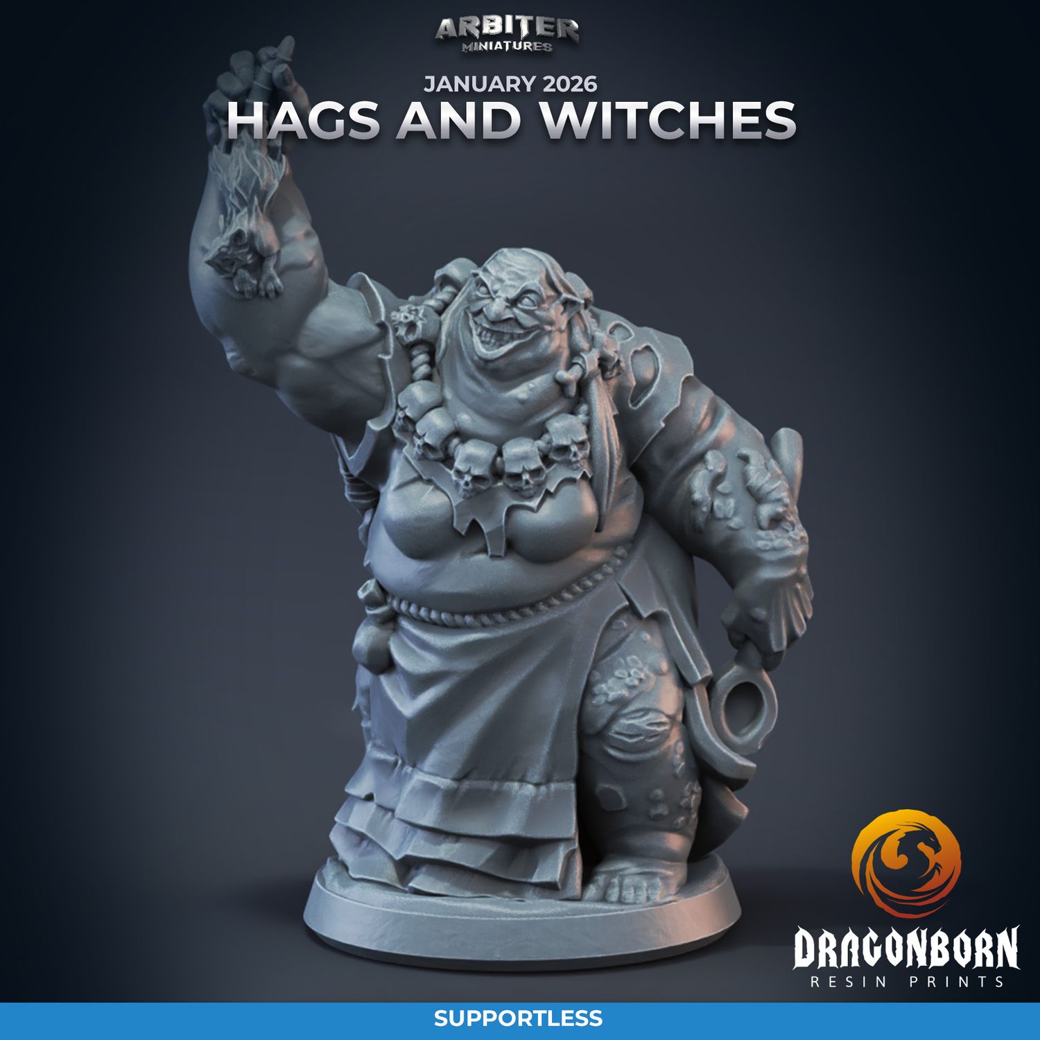 Witch 02 [26/01] - DnD RPG Wargaming Miniatures - supportless version