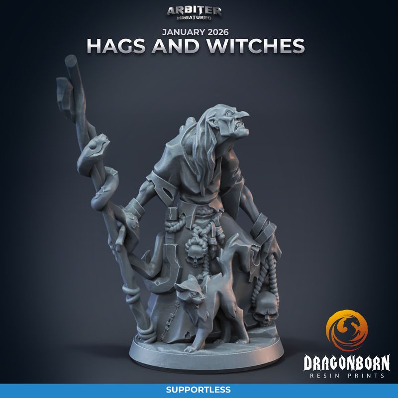 Witch 01 [26/01] - DnD RPG Wargaming Miniatures - supportless version