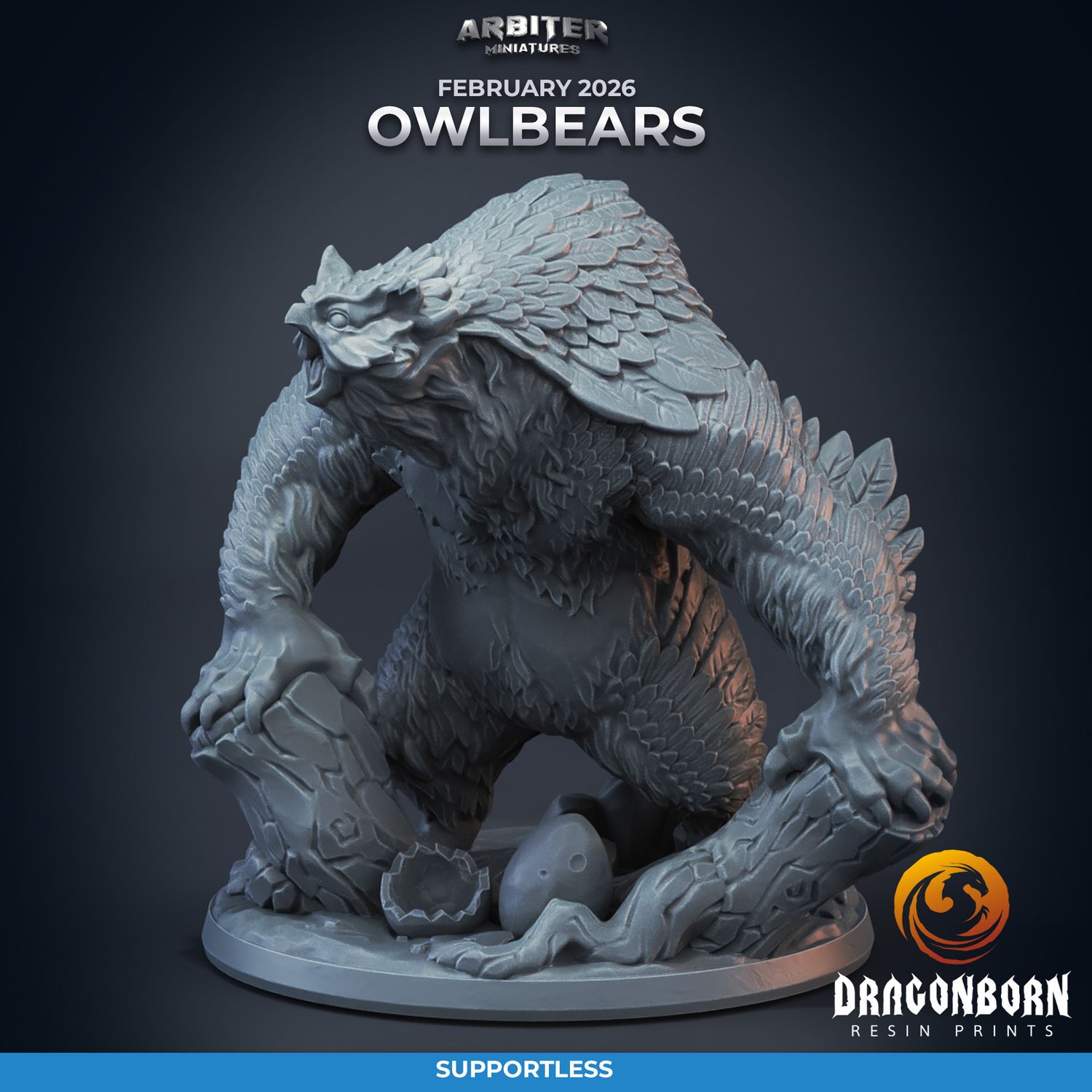 Owlbear 02 [26/02] - DnD RPG Wargaming Miniatures - supportless version