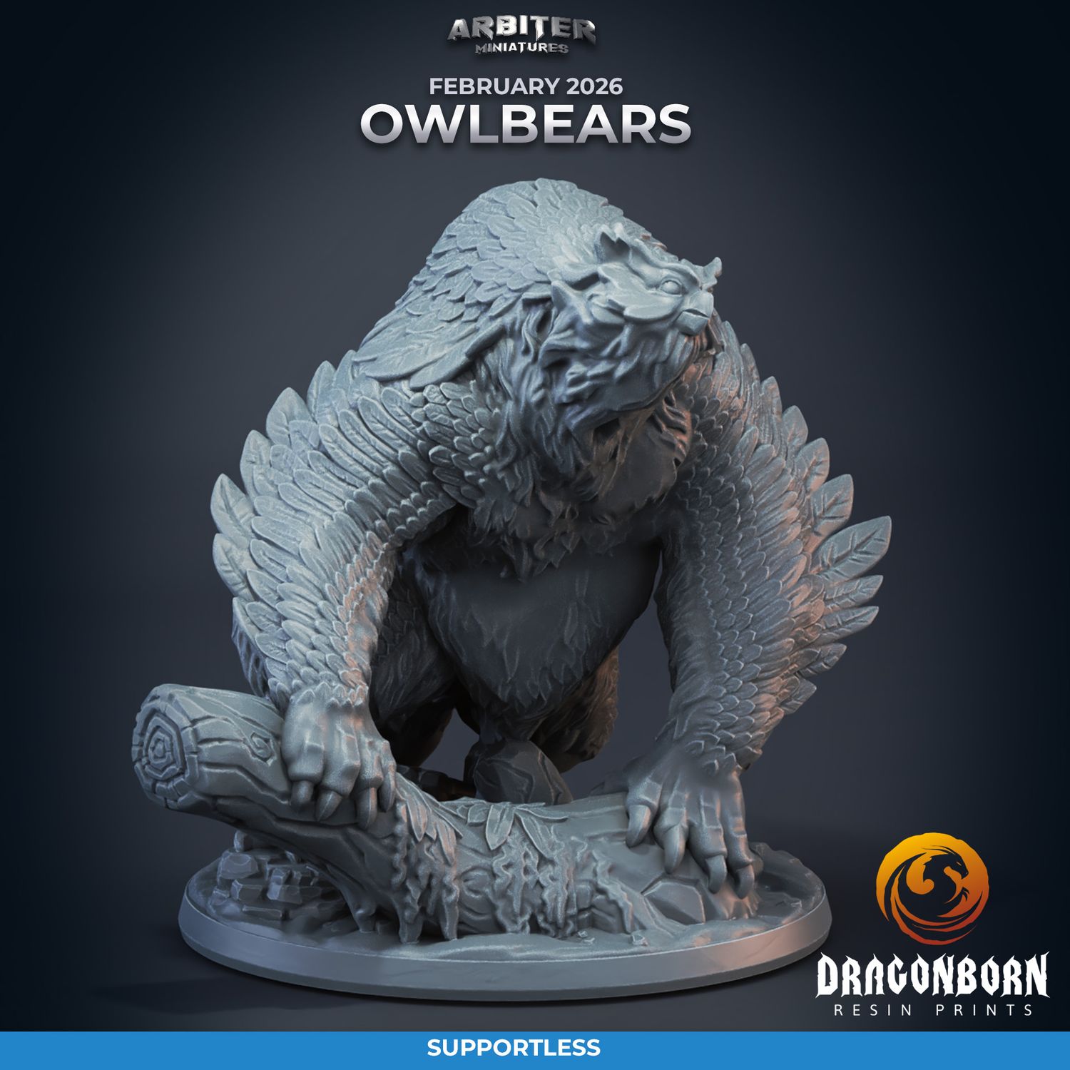 Owlbear 01 [26/02] - DnD RPG Wargaming Miniatures - supportless version